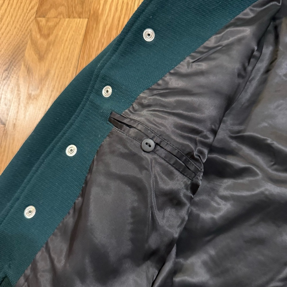 Sporty & Rich Monaco Wool Varsity Jacket in Forest - Picture 11 of 14